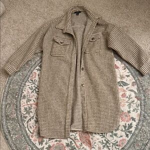 Forever 21 Women's Plaid Long Coat